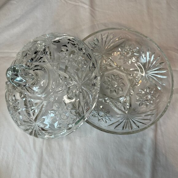 Anchor Hocking Star of David (EAPC) Glass Candy Dish with Lid Large Vintage - Picture 11 of 15